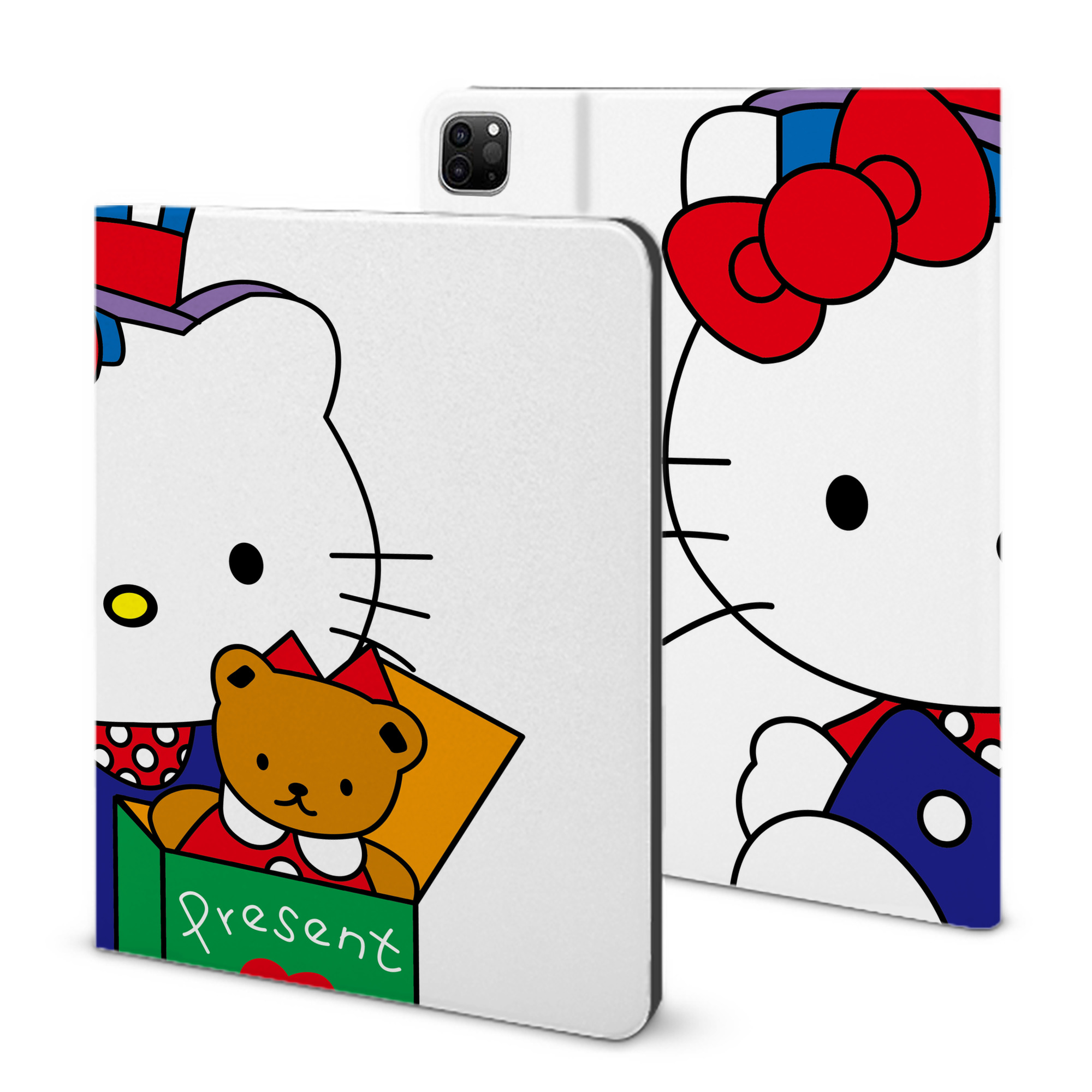 （画像用） Hello Kitty ハローキティ IPad ケース ブック型 PUレザー TPU 耐衝撃 軽量 薄型 ペン収納なし 全面保護 IPad 各モデル対応